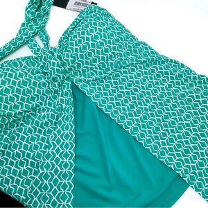 Jones New York Aqua Halter Bikini Top Jade Size 6